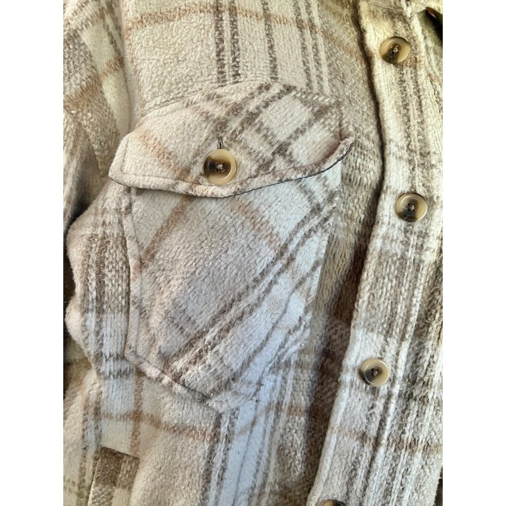 So Woman's Large Shacket Jacket Coat Button Up Pl… - image 5